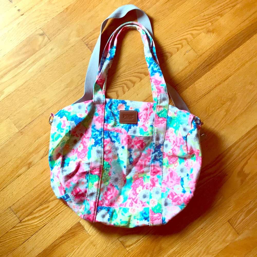 VS PINK FLORAL DUFFLE